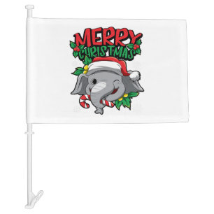 Christmas Elephant - Sweet Christmas Animals Car Flag