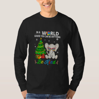 Christmas Elephant Tee Autism Awareness Month Ribb