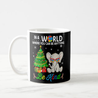 Christmas Elephant Tee Autism Awareness Month Ribb Coffee Mug