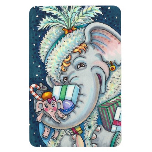CHRISTMAS ELEPHANT TRUNKFUL OF GIFTS  GOOD CHEER MAGNET