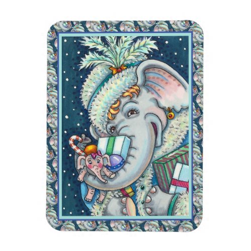 CHRISTMAS ELEPHANT TRUNKFUL OF GIFTS  GOOD CHEER MAGNET