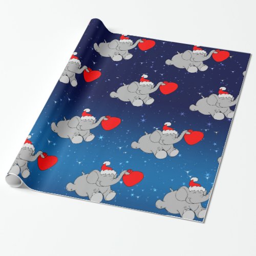 Christmas Elephant Wrapping Paper