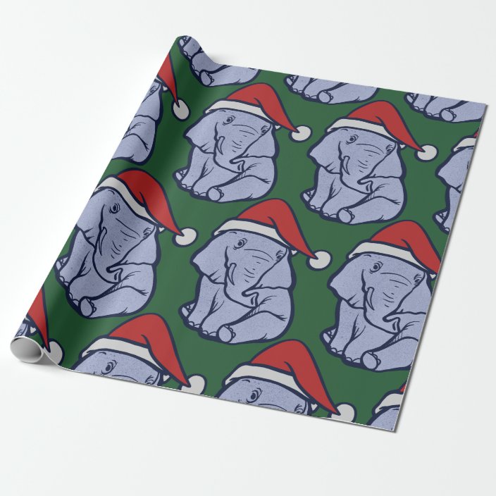 Elephant Christmas Wrapping Paper 