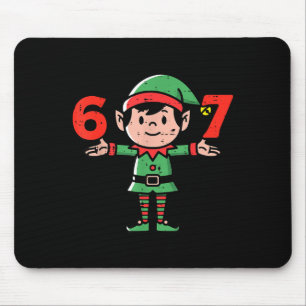 Christmas Elf 67 Cute Xmas 6 7 Meme Gen Alpha Boys Mouse Pad