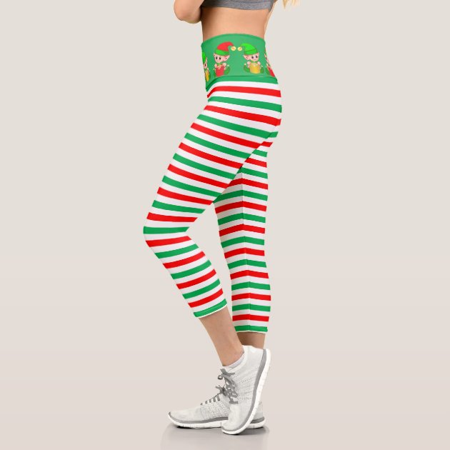 white striped capri leggings | Zazzle 