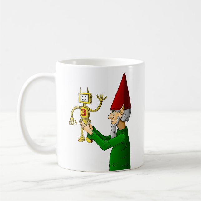 Christmas Elf and Robot Coffee Mug (Left)