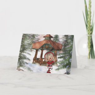 Christmas Elf at North Pole Greeting Card