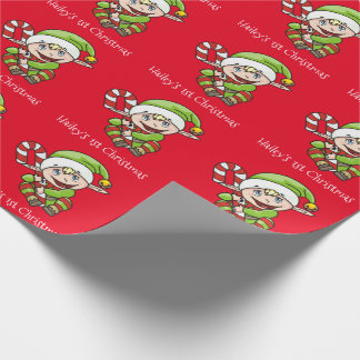 Christmas Elf Baby's 1st Christmas Wrapping Paper