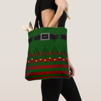 Christmas Elf Bags Cute Holiday Elf Tote Bags