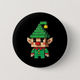 Christmas Elf Block Building Builder Brick Master  Button