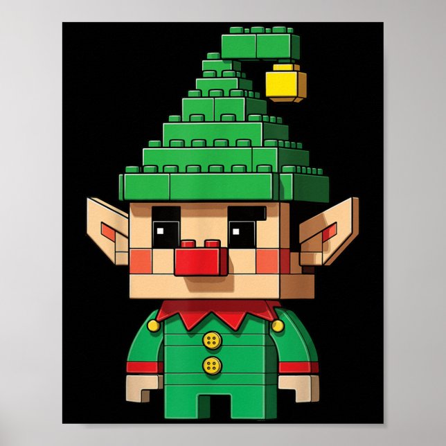 Christmas Elf Block Building Builder Brick Master  Poster (Front)