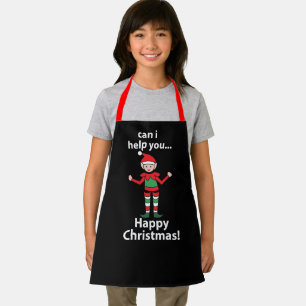 Christmas Elf Can I Help You Happy Christmas Elf  Apron