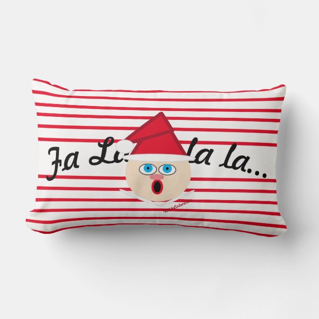 Christmas Elf Candy Cane Lumbar Pillow (Front)