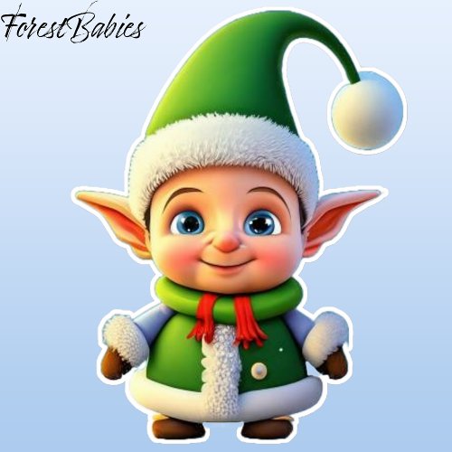 Christmas Elf Cartoon Graphic Xmas Holiday Season Sticker