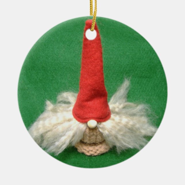 Christmas Elf Ceramic Ornament (Front)