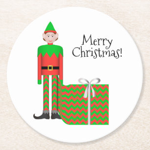 Christmas Elf Coaster - Chevron Gift Package