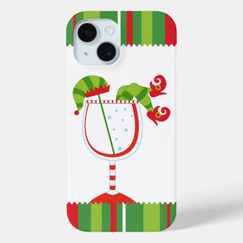 Christmas Elf Cocktail iPhone 15 Case