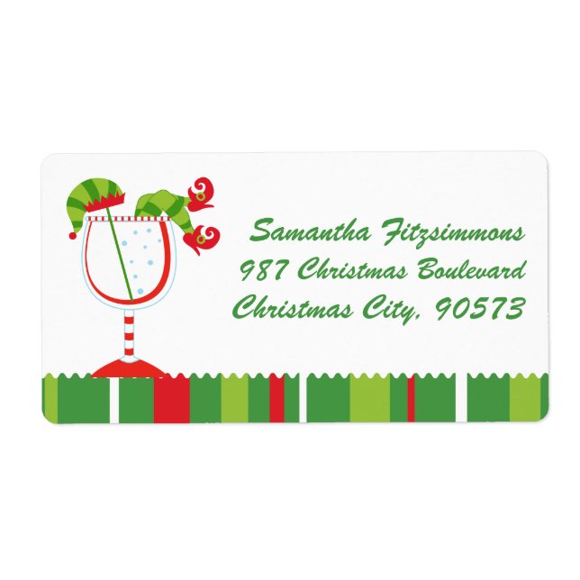 Christmas Elf Cocktail Label (Front)