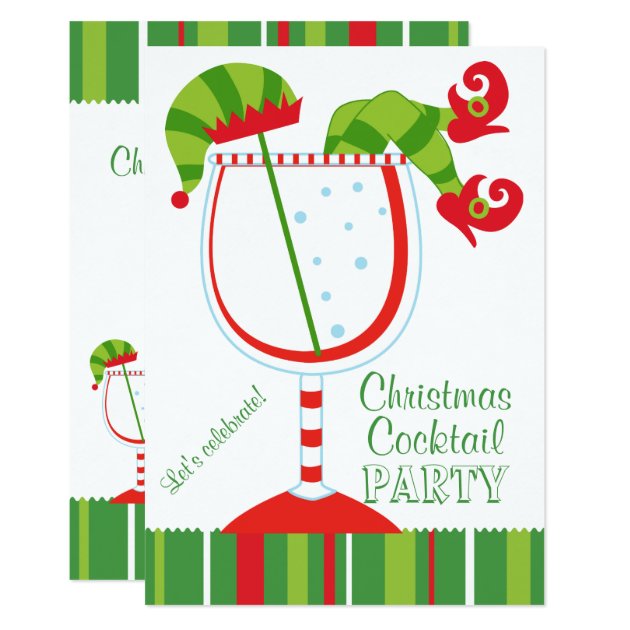 Christmas Elf Cocktail Party Invitation