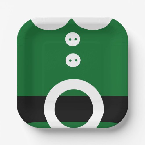 Christmas Elf Costume - Clean Christmas graphic Paper Plates