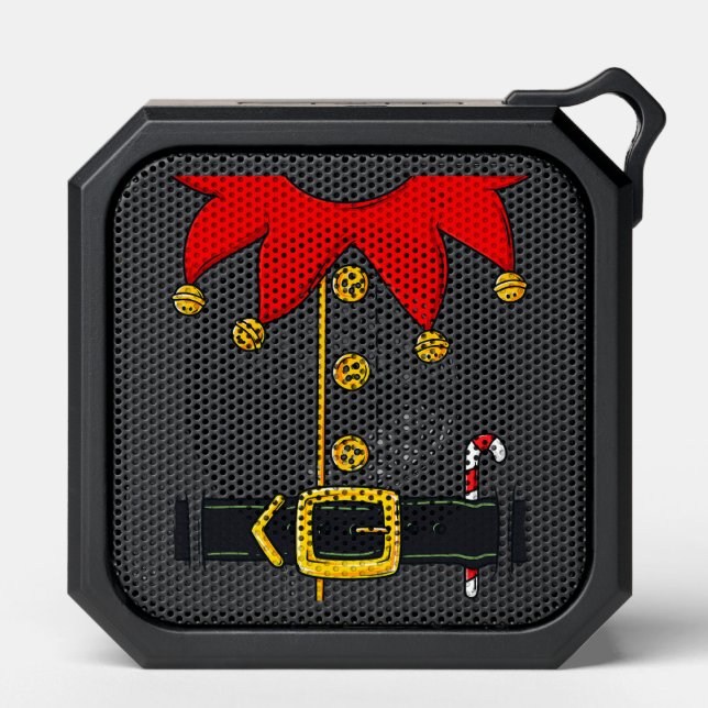Christmas Elf Costume Funny Xmas Holiday T-Shirt Bluetooth Speaker (Front)
