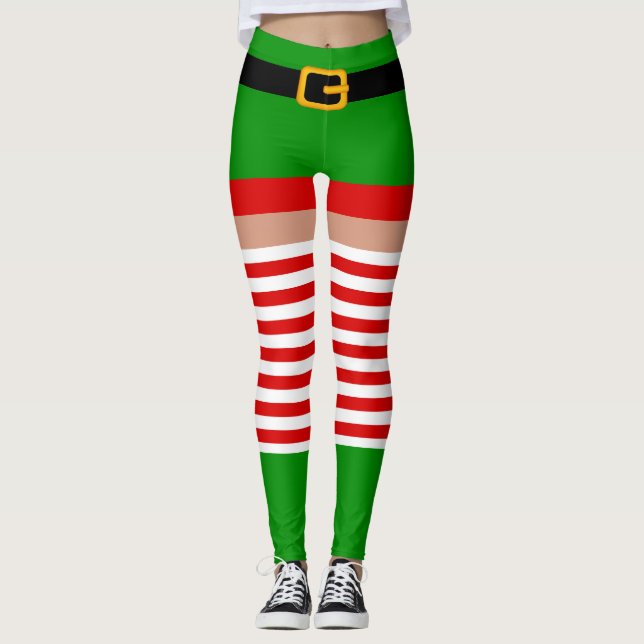 Christmas elf costume Leggings (Front)