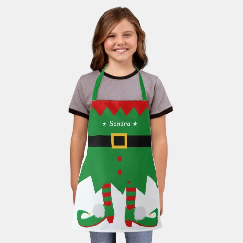 Christmas Elf Costume Santas Little Helper Cute Apron