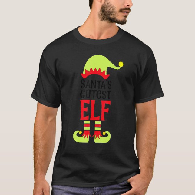 Christmas Elf Cutest Elf Cute Elf Santa's Elf Colo T-Shirt (Front)
