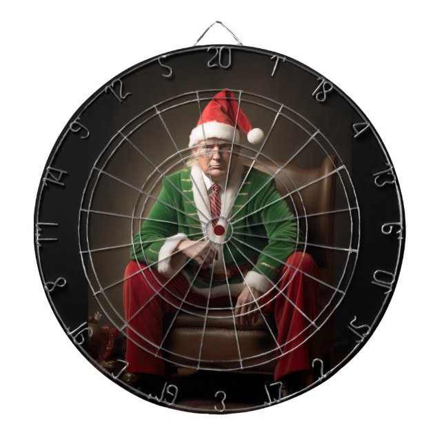 Christmas Elf Donald Trump Dart Board (Front)