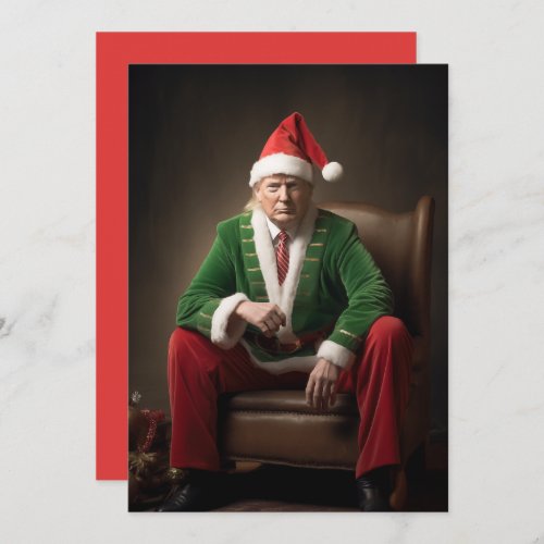 Christmas Elf Donald Trump Holiday Card