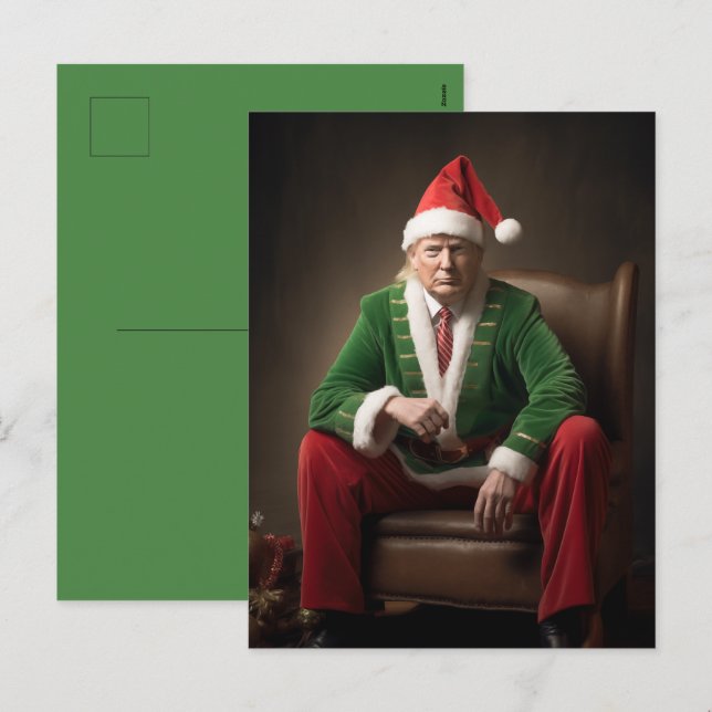 Christmas Elf Donald Trump Holiday Postcard (Front/Back)