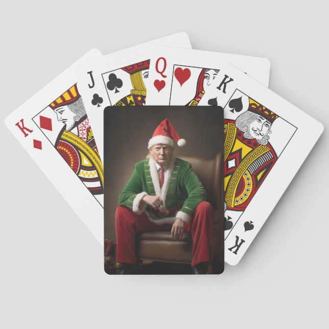 Christmas Elf Donald Trump Poker Cards (Back)