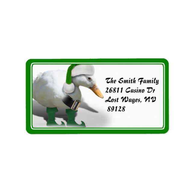 Christmas Elf Duck - Santa's Helper Label (Front)