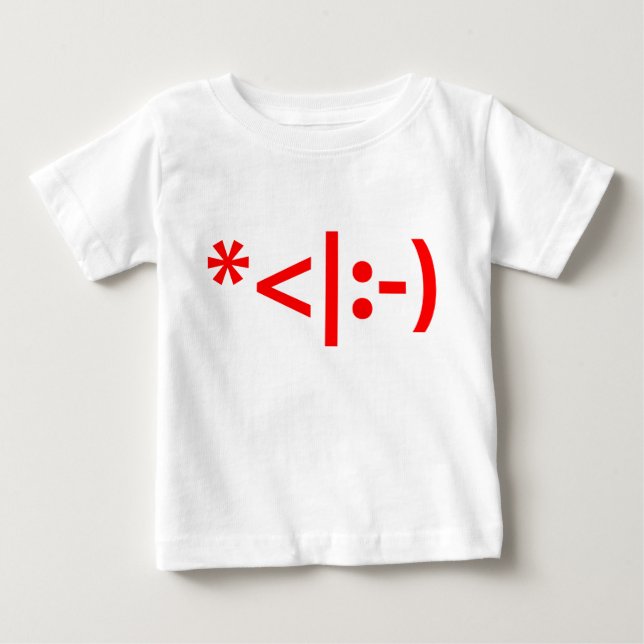 Christmas Elf Emoticon Xmas ASCII Text Art Baby T-Shirt (Front)