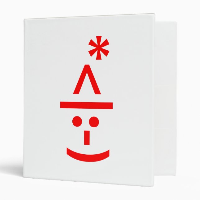 Christmas Elf Emoticon Xmas ASCII Text Art Binder (Front/Inside)