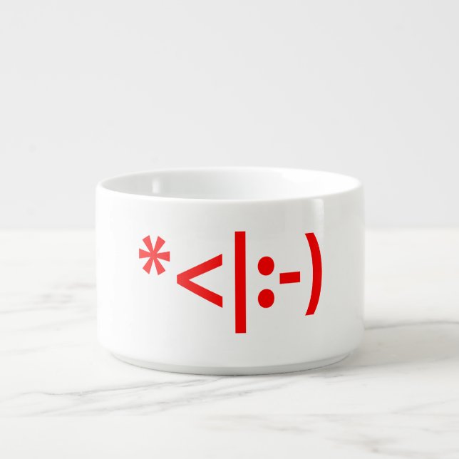 Christmas Elf Emoticon Xmas ASCII Text Art Bowl (Center)