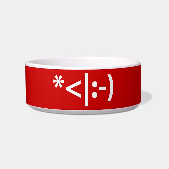 Christmas Elf Emoticon Xmas ASCII Text Art Bowl (Front)