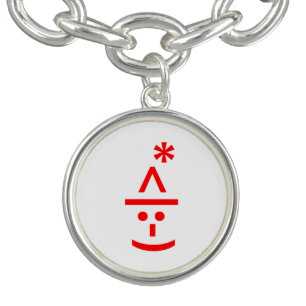 Christmas Elf Emoticon Xmas ASCII Text Art Bracelet