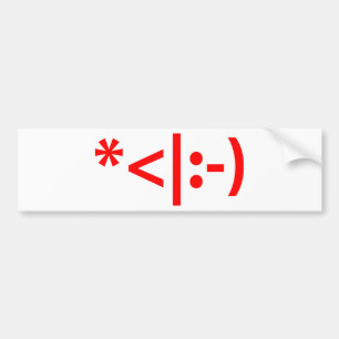 Christmas Elf Emoticon Xmas ASCII Text Art Bumper Sticker