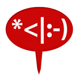 Christmas Elf Emoticon Xmas ASCII Text Art Cake Topper
