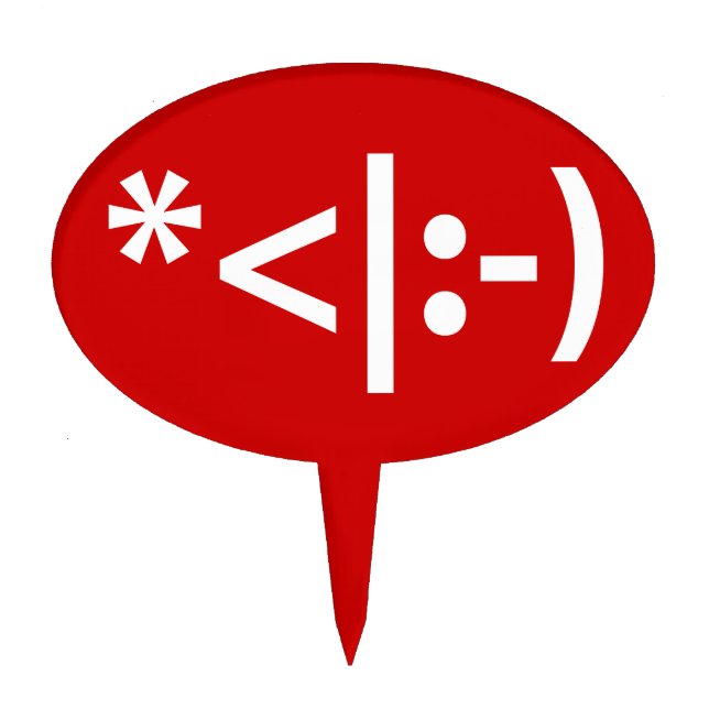 Christmas Elf Emoticon Xmas ASCII Text Art Cake Topper (Front)