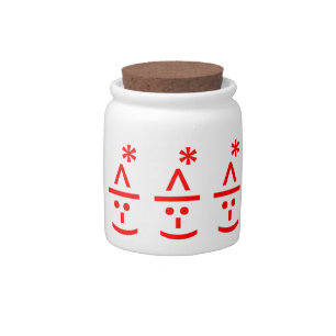 Christmas Elf Emoticon Xmas ASCII Text Art Candy Jar