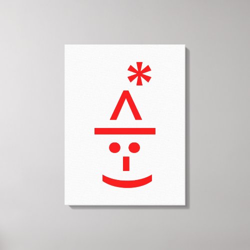 Christmas Elf Emoticon Xmas ASCII Text Art Canvas Print