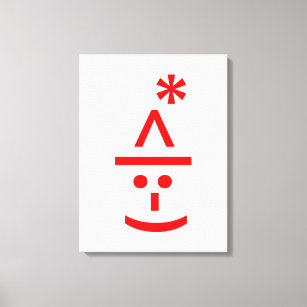 Christmas Elf Emoticon Xmas ASCII Text Art Canvas Print