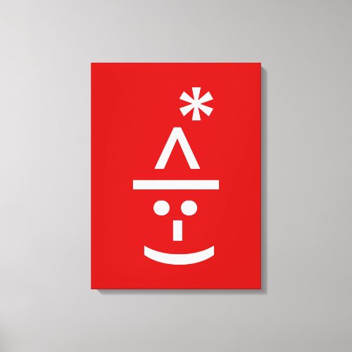 Christmas Elf Emoticon Xmas ASCII Text Art Canvas Print