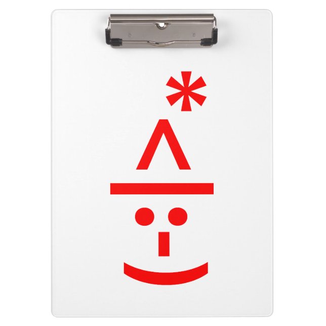 Christmas Elf Emoticon Xmas ASCII Text Art Clipboard (Front)