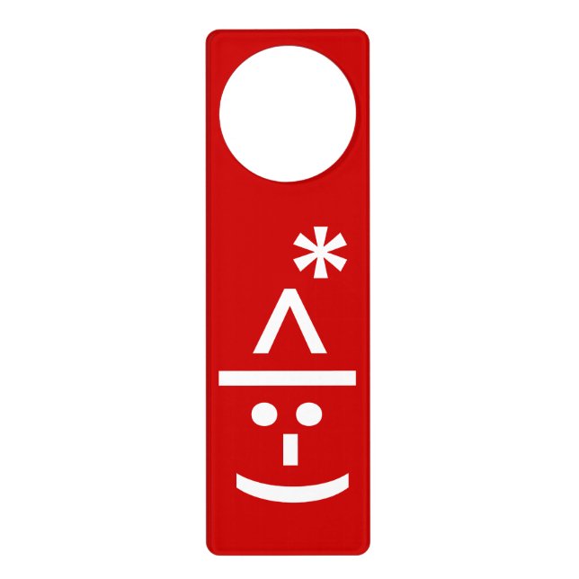 Christmas Elf Emoticon Xmas ASCII Text Art Door Hanger (Front)