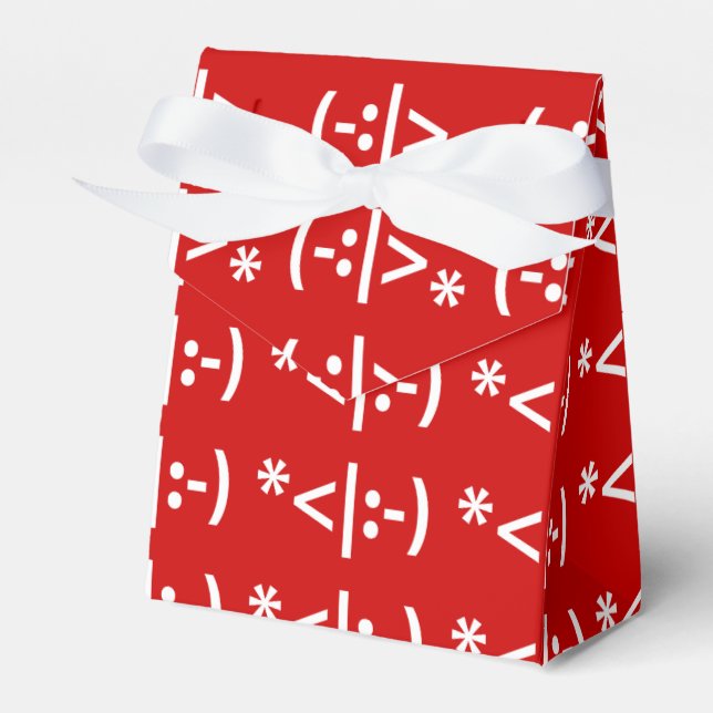 Christmas Elf Emoticon Xmas ASCII Text Art Favor Boxes (Front Side)