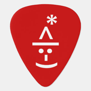 Christmas Elf Emoticon Xmas ASCII Text Art Guitar Pick