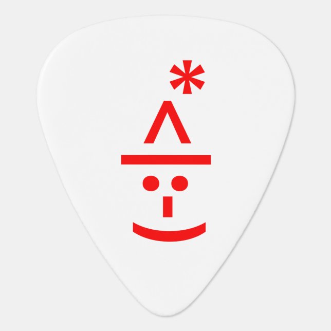 Christmas Elf Emoticon Xmas ASCII Text Art Guitar Pick (Front)